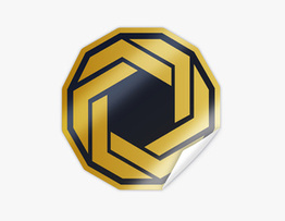 Klistermärken på guldfolie